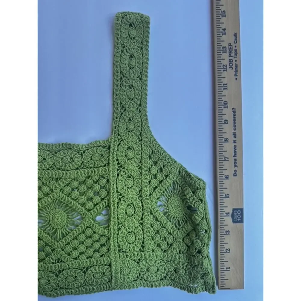 Zara Lime Green Crochet Crop Top